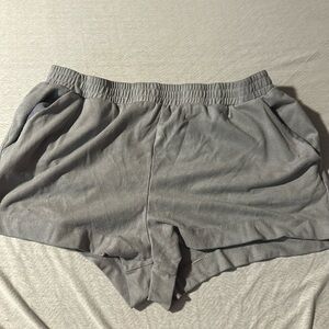 Gray velvet shorts